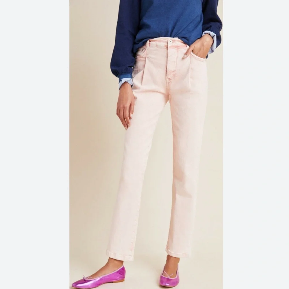 Anthropologie Pilcro & the Letterpress Ultra High Rise Straight Jeans Acid Wash